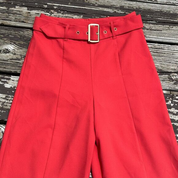 Lovers & Friends Revolve Angeli Wide Leg High Rise Pants XS Belted Office Chic - Picture 4 of 12